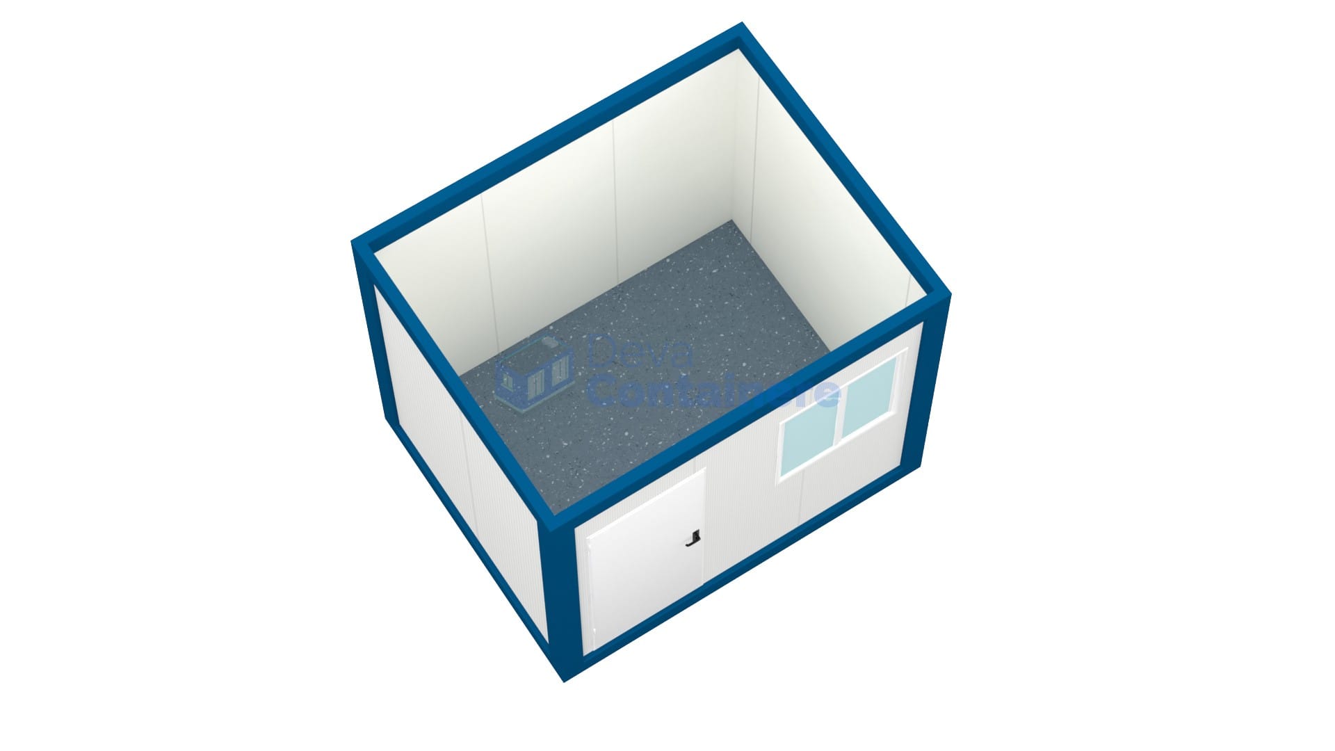 container birou deva 3metri albastru2