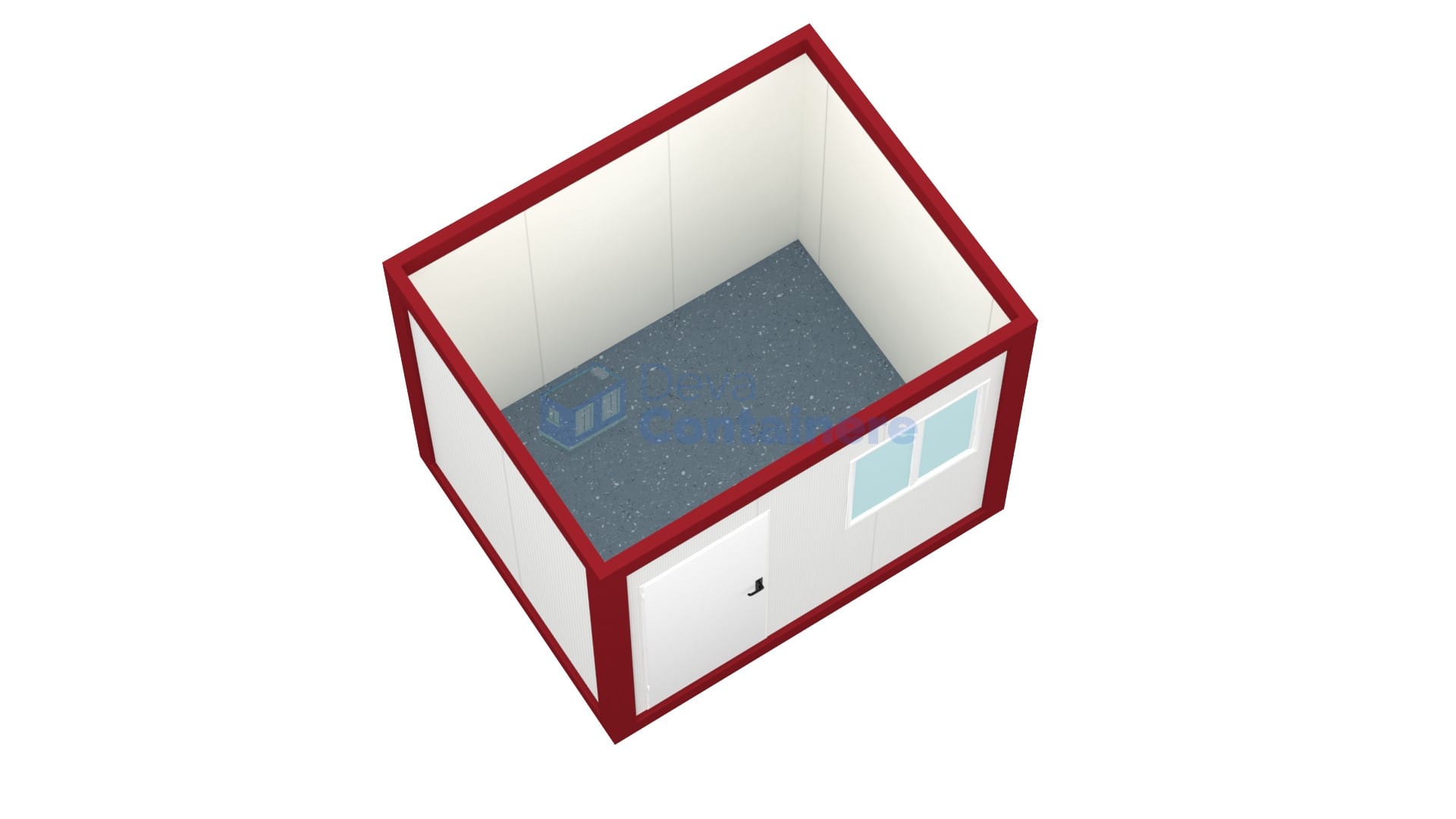 container birou deva 3metri rosu2