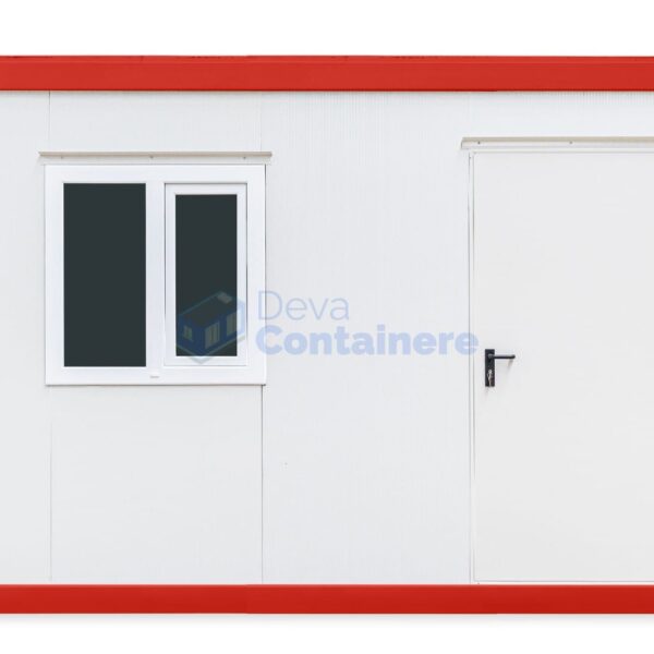 container birou deva 4metri 1geam rosu