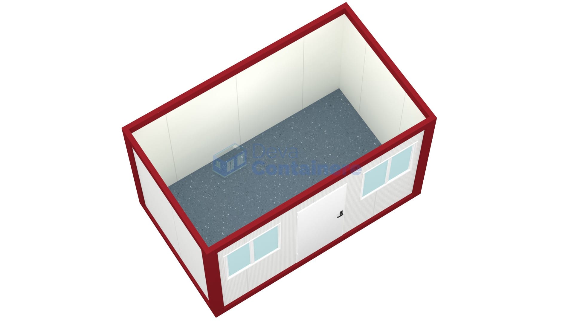 container birou deva 4metri 2geamuri rosu2