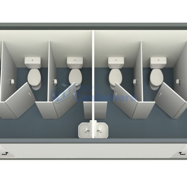 container sanitar deva 6metri 5wc gri