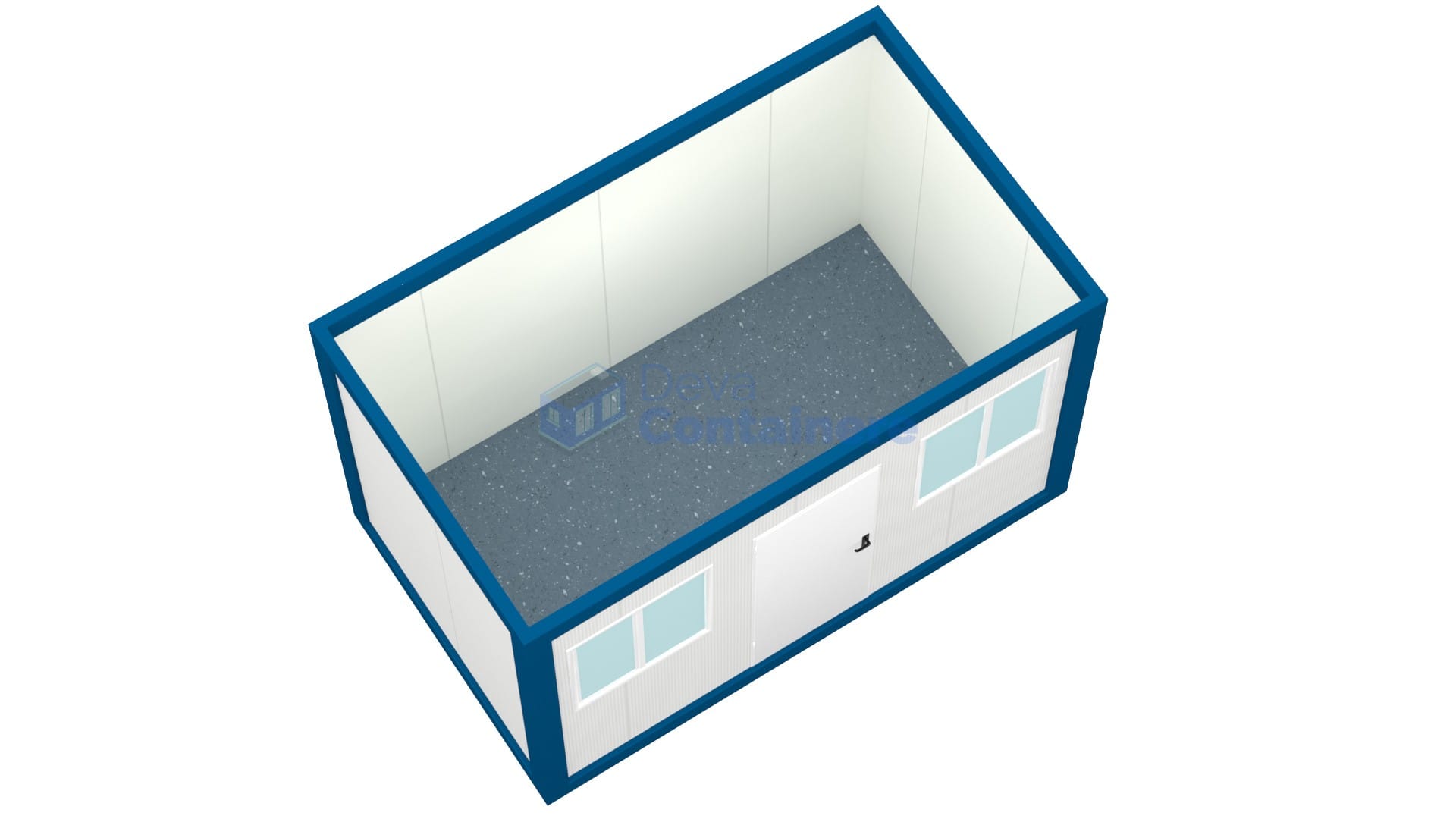 container santier deva 4metri 2geamuri albastru2