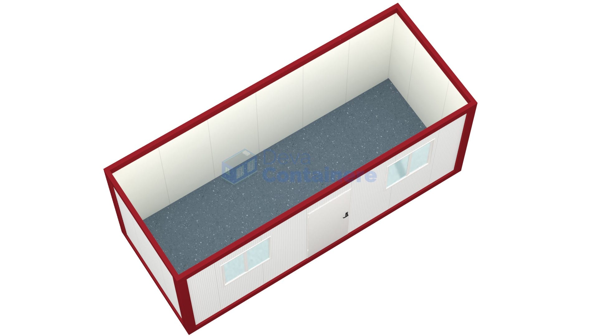 container santier deva 6metri 2geamuri rosu2