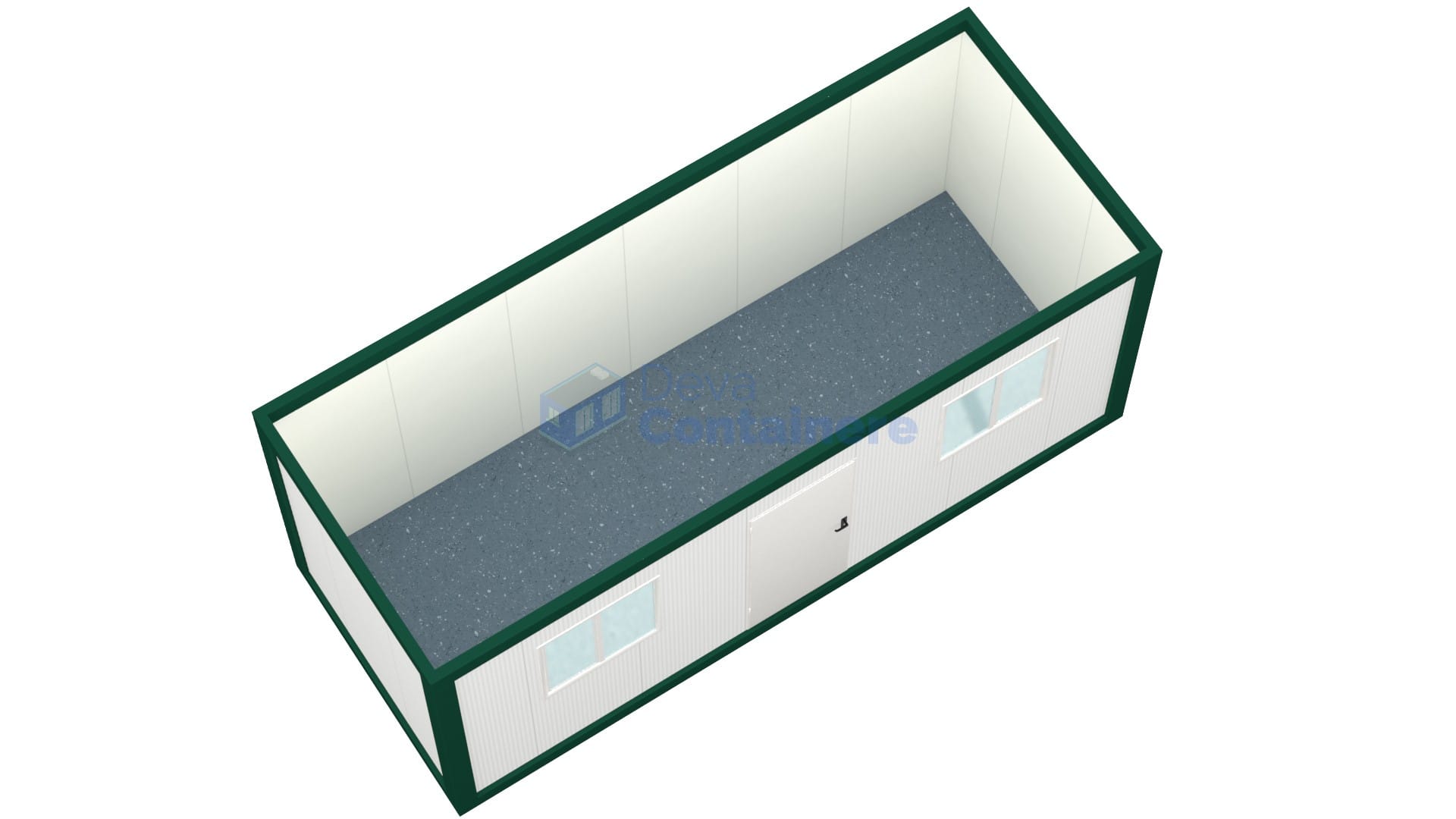 container santier deva 6metri 2geamuri verde2