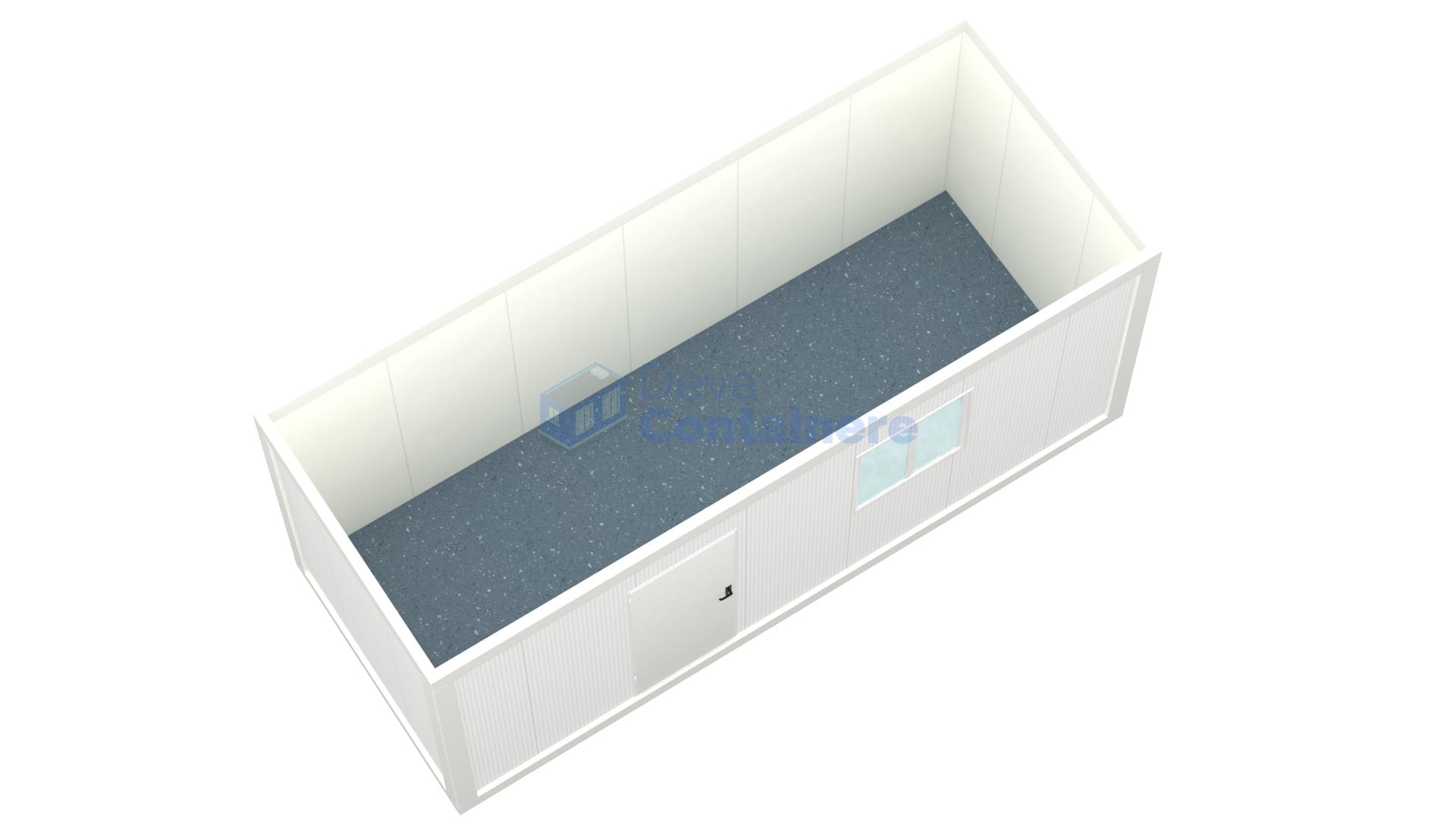 container santier deva 6metri 1geam alb2