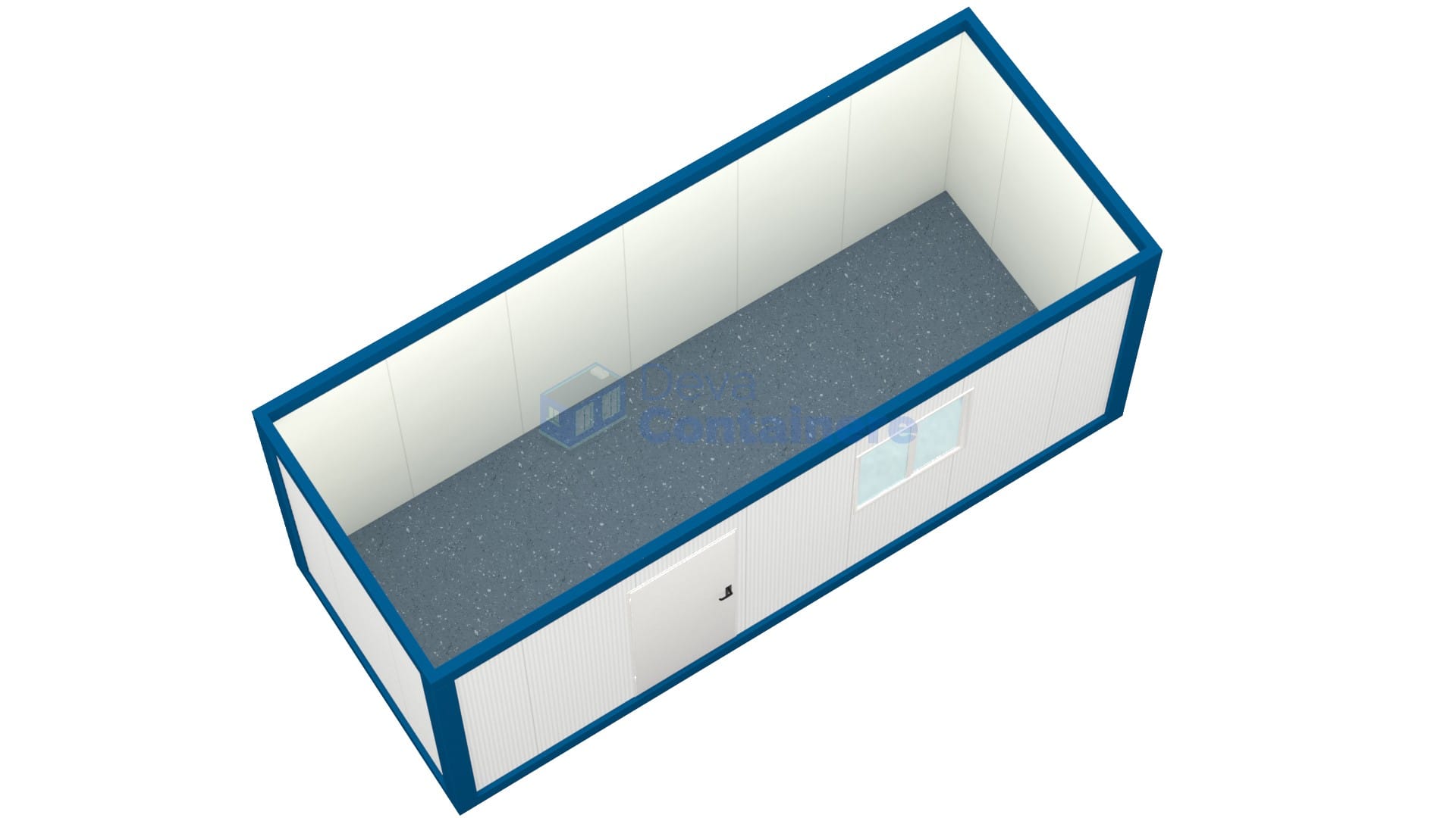container santier deva 6metri 1geam albastru2